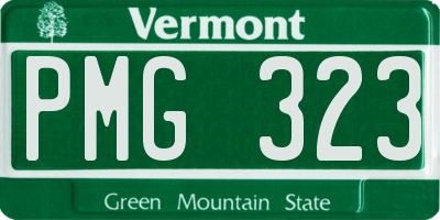VT license plate PMG323