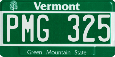 VT license plate PMG325