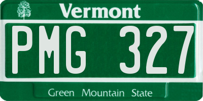 VT license plate PMG327