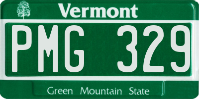 VT license plate PMG329