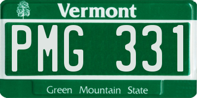 VT license plate PMG331