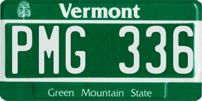 VT license plate PMG336
