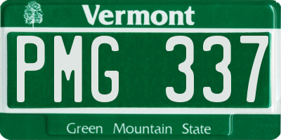 VT license plate PMG337
