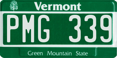 VT license plate PMG339
