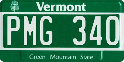 VT license plate PMG340