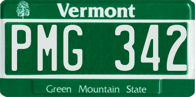VT license plate PMG342