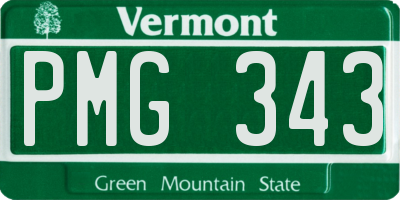 VT license plate PMG343