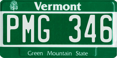 VT license plate PMG346