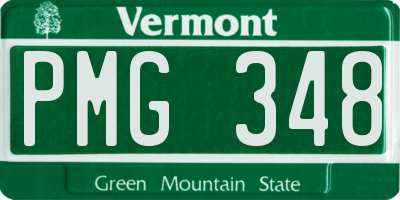 VT license plate PMG348