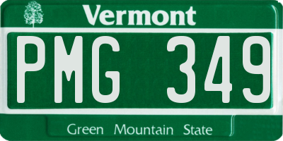 VT license plate PMG349