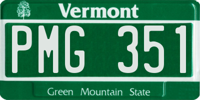 VT license plate PMG351
