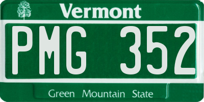 VT license plate PMG352