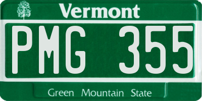 VT license plate PMG355