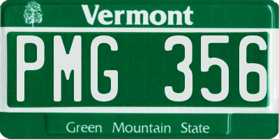 VT license plate PMG356