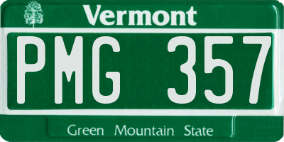 VT license plate PMG357