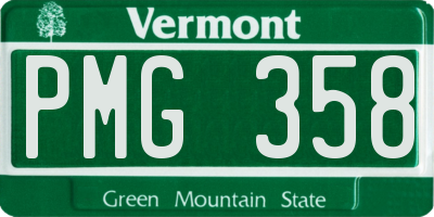 VT license plate PMG358