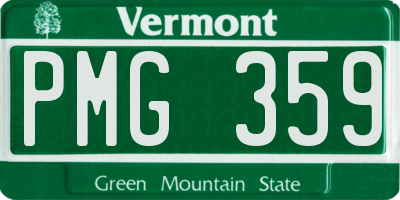 VT license plate PMG359