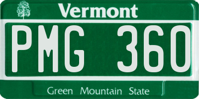 VT license plate PMG360