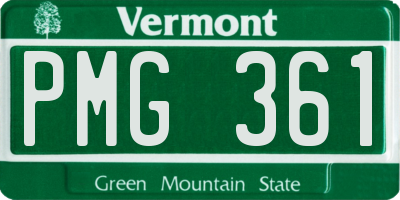VT license plate PMG361