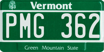 VT license plate PMG362