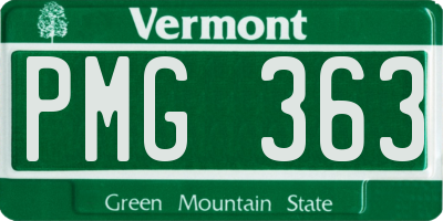 VT license plate PMG363
