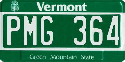 VT license plate PMG364