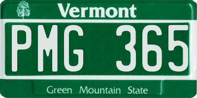 VT license plate PMG365