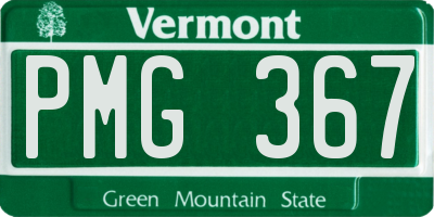 VT license plate PMG367