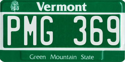 VT license plate PMG369