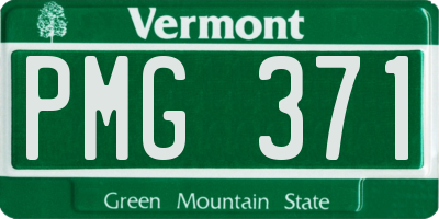 VT license plate PMG371