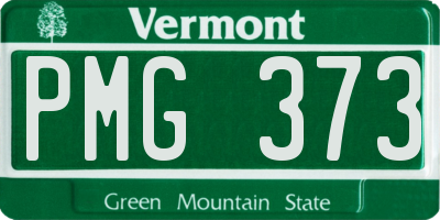 VT license plate PMG373