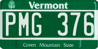 VT license plate PMG376