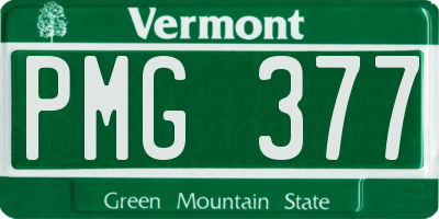 VT license plate PMG377