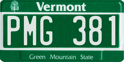 VT license plate PMG381