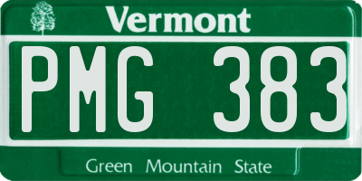 VT license plate PMG383