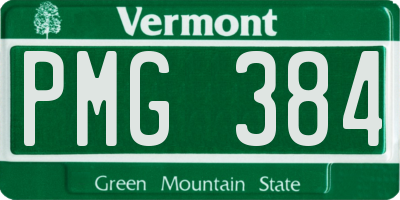 VT license plate PMG384