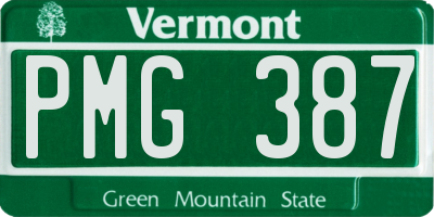 VT license plate PMG387