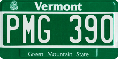 VT license plate PMG390