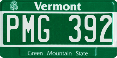 VT license plate PMG392