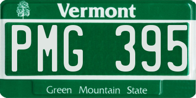 VT license plate PMG395