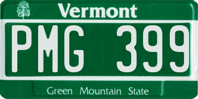 VT license plate PMG399