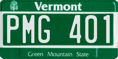 VT license plate PMG401