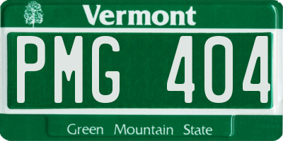 VT license plate PMG404