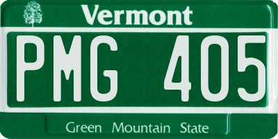 VT license plate PMG405