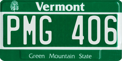 VT license plate PMG406