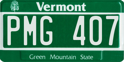 VT license plate PMG407