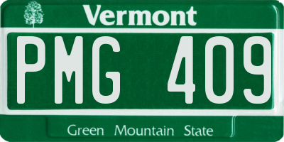 VT license plate PMG409