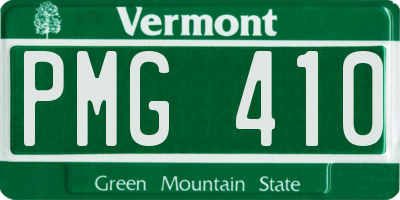 VT license plate PMG410
