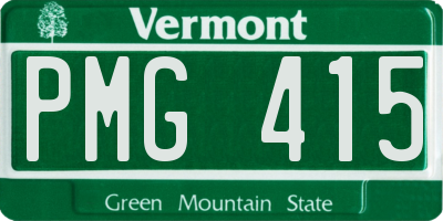 VT license plate PMG415