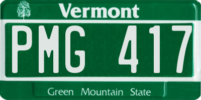 VT license plate PMG417